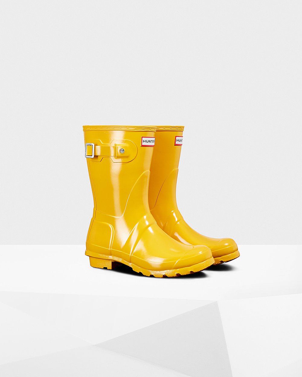 Women Hunter Original Gloss | Short Rain Boots Yellow | NZ-16930-OWPU